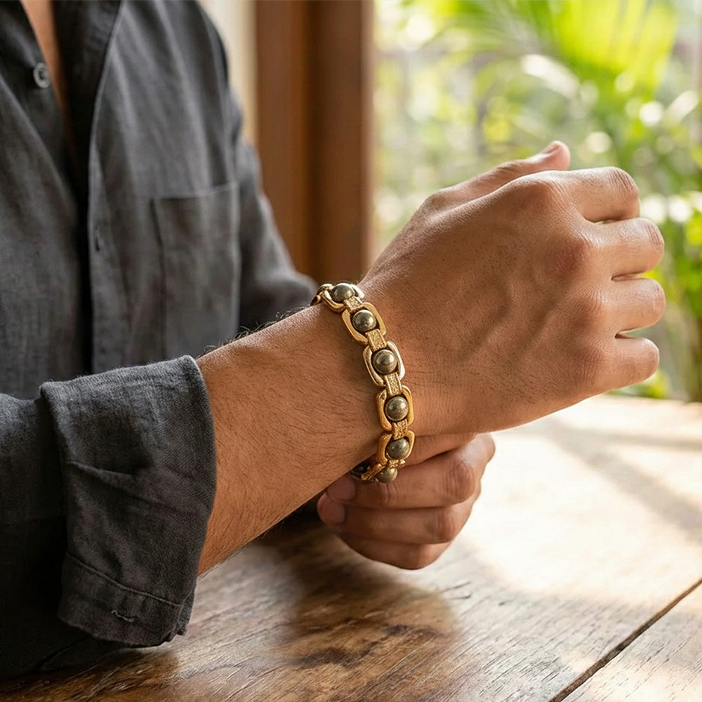 Metal Raw Pyrite Bracelet | Lab Tested & Certified