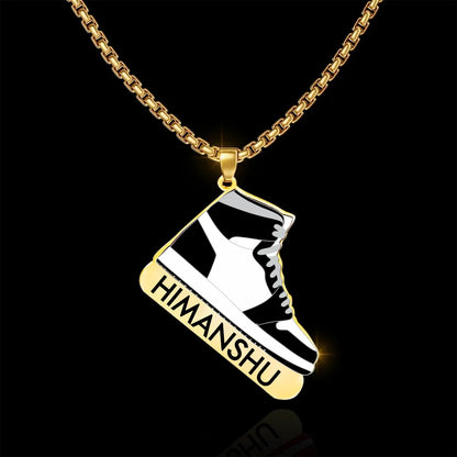 Personalize 24K Gold Plated Branded Sneaker Enamel Name Locket For Men