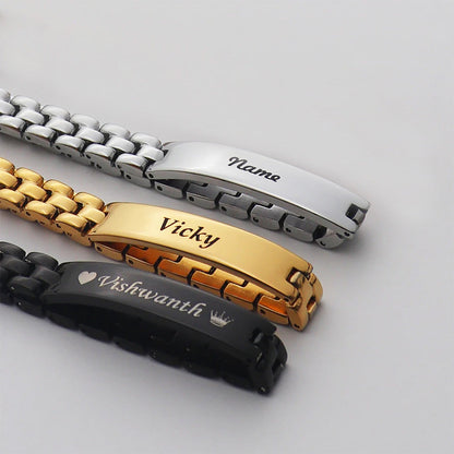 Personalize Name Golden Bracelet For Men & Women