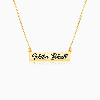 24K Gold Plated Personalize Engraved Name In Box Necklace