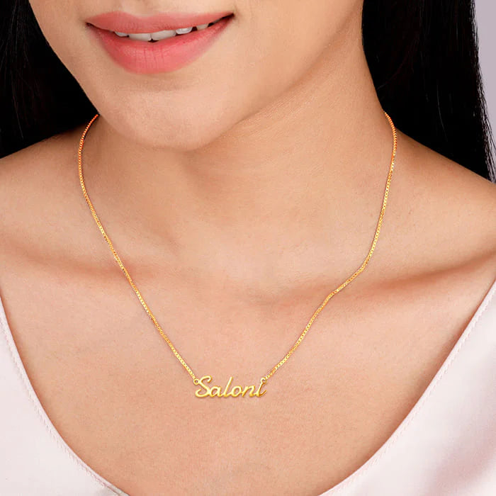 24K Gold Plated Personalize Signature Font Name Necklace