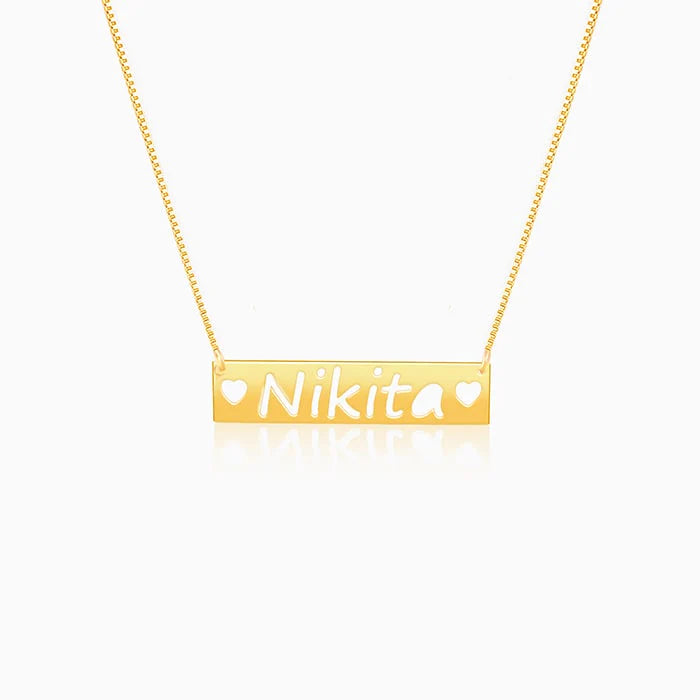 24K Gold Plated Personalize Engraved With Love Name Necklace