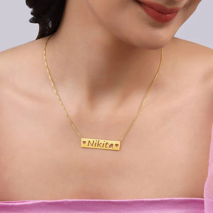 24K Gold Plated Personalize Engraved With Love Name Necklace