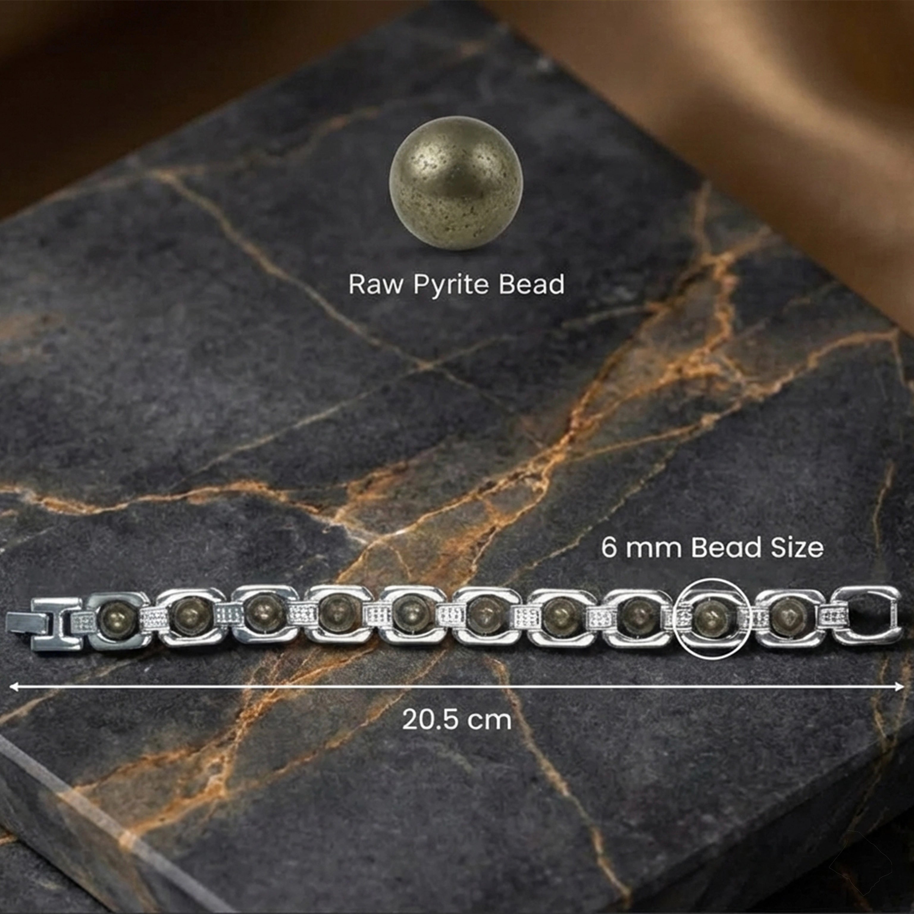 Metal Raw Pyrite Bracelet | Lab Tested & Certified