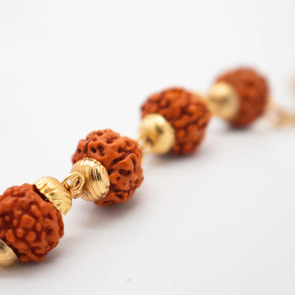 24K Gold Plated Personalized Cut Name Rudraksha Rakhi