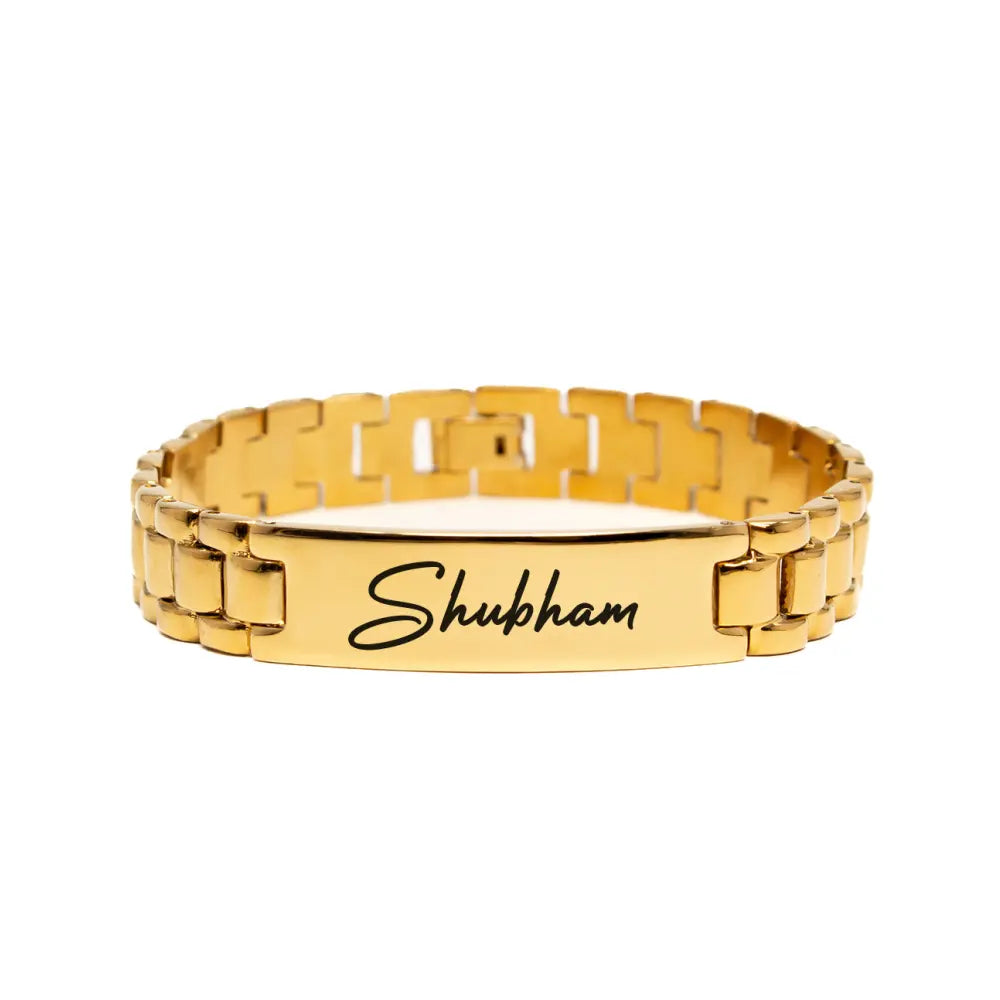 Personalize Name Golden Bracelet For Men & Women