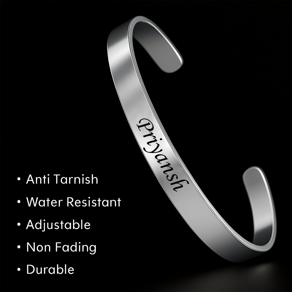 Personalize Name Kada Golden for Mens