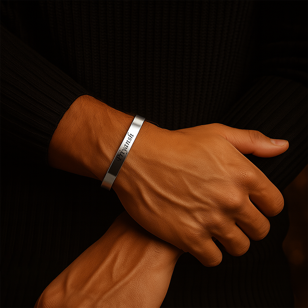 Personalize Name Kada Golden for Mens