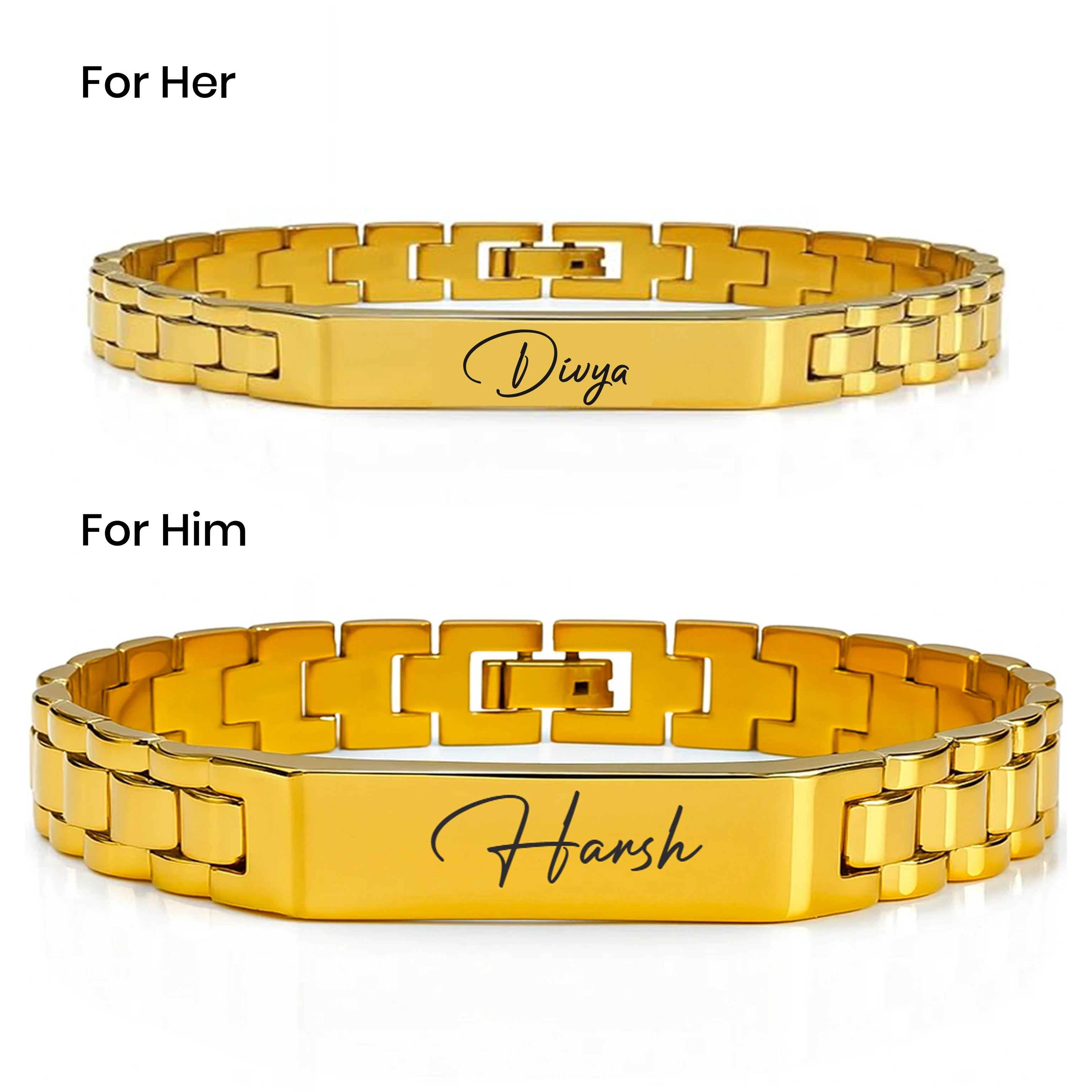 Personalized Aura Couple Bracelet | 1 Year Color Warranty