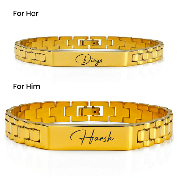 Personalized Aura Couple Bracelet | 1 Year Color Warranty