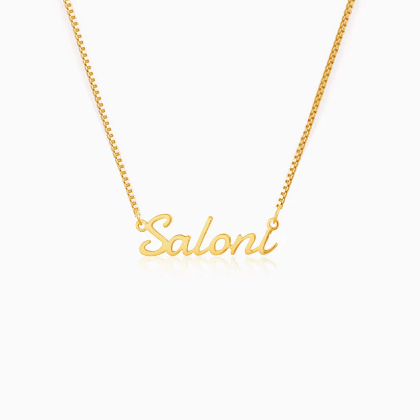 24K Gold Plated Personalize Signature Font Name Necklace